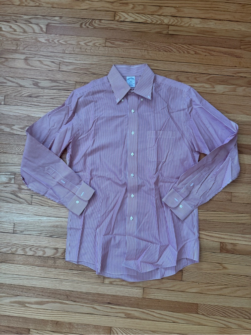 Brooks Brothers Red and White Striped Dress Shirt